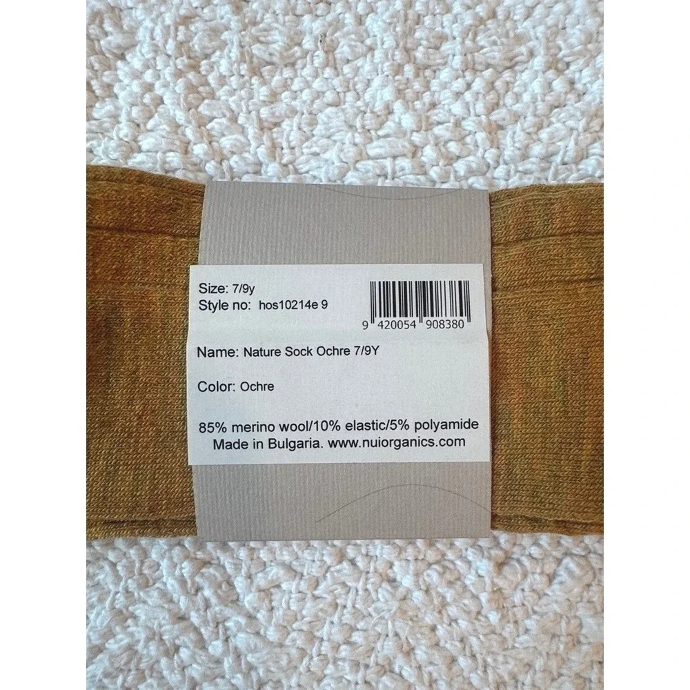 Nui Organics Nature Socks Ochre 7/9y
